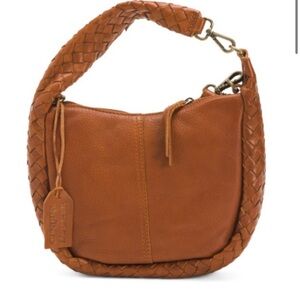 Brown Leather Woven Shoulder Crossbody Bag made in india